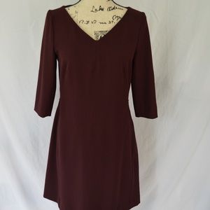 MM Lafleur size 8 EUC 3/4 sleeve a line dress wine